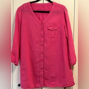 Saint James 100% linen button down tunic size 14